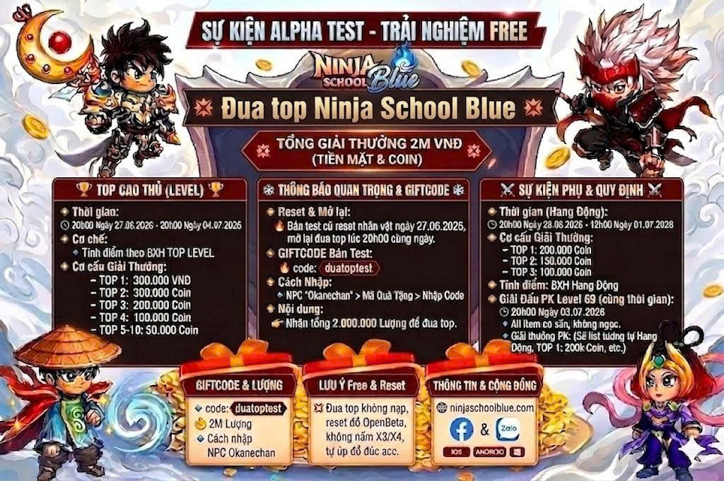 Sự Kiện - Đua Top Test Alphtest Bản Trải Nghiệm Free